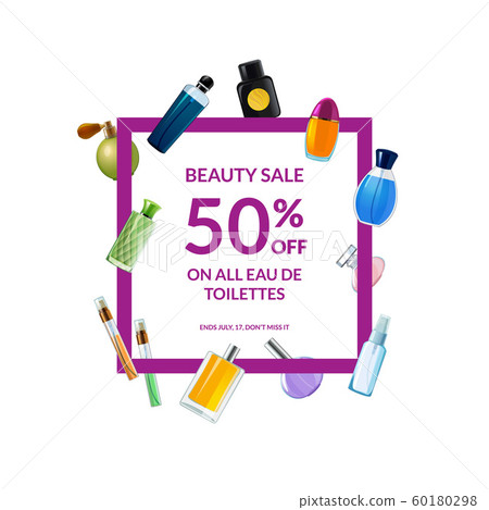 Vector perfume bottles frame with place for text illustration 60180298