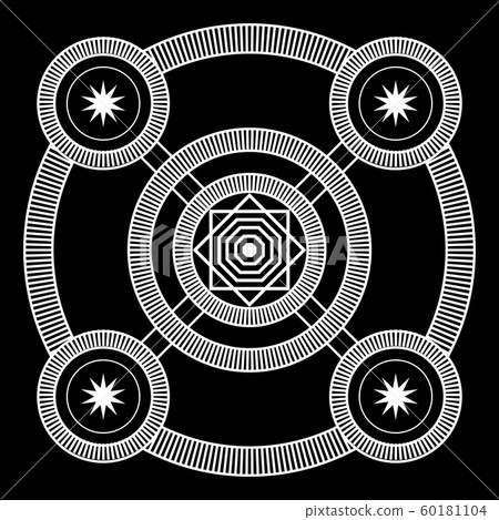 Rectangle sign with a circle magic texture 60181104