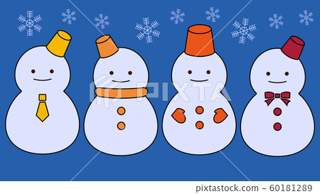 Cute snowman illustration set - Stock Illustration [60181289] - PIXTA