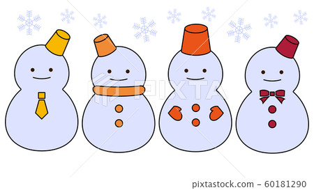 Cute snowman illustration set 60181290