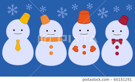Cute snowman illustration set - Stock Illustration [60181291] - PIXTA