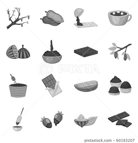 Vector illustration of dessert and sweetness symbol. Set of dessert and product vector icon for stock. 60183207