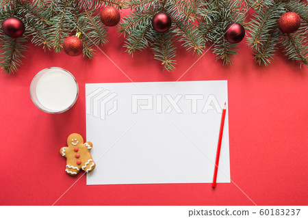 Christmas letter for Santa Claus with milk. Christmas letter for Santa Claus with milk. 60183237
