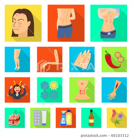 Isolated object of dermatology and disease icon. Collection of dermatology and medical stock symbol for web. Isolated object of dermatology and disease icon. Collection of dermatology and medical stock symbol for web. 60183312