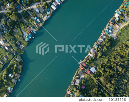 Floating restaurants and guesthouses located on the river bank Floating restaurants and guesthouses located on the river bank 60183538