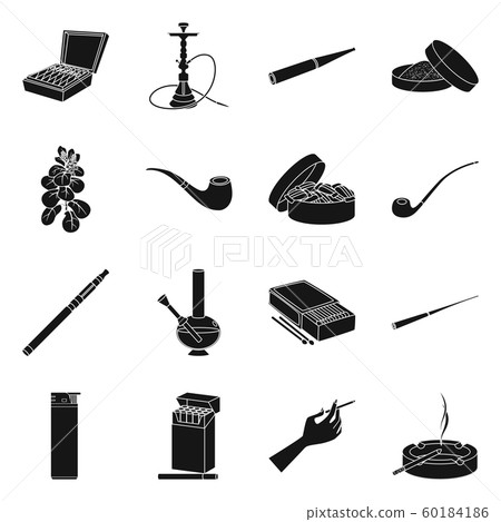 Vector illustration of anti and habit logo. Collection of anti and tobacco vector icon for stock. Vector illustration of anti and habit logo. Collection of anti and tobacco vector icon for stock. 60184186
