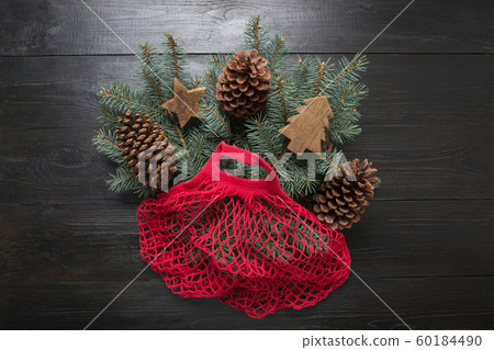 Christmas zero waste holiday. Coniferous fir tree Christmas zero waste holiday. Coniferous fir tree 60184490