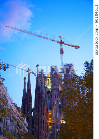Sagrada Familia evening view 60184611