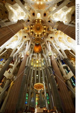 Sagrada Familia indoor stained glass Sagrada Familia indoor stained glass 60185325