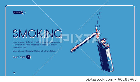 Smoking isometric landing, cigarette and lighter 60185463