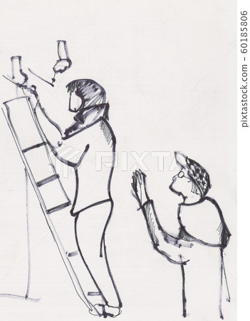 instant sketch, two men instant sketch, two men 60185806