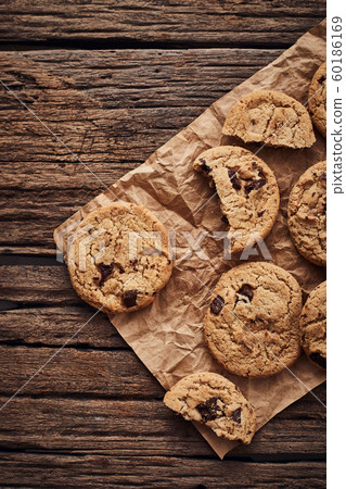 Chocolate chip cookies, Sweet biscuits, Concept 60186169