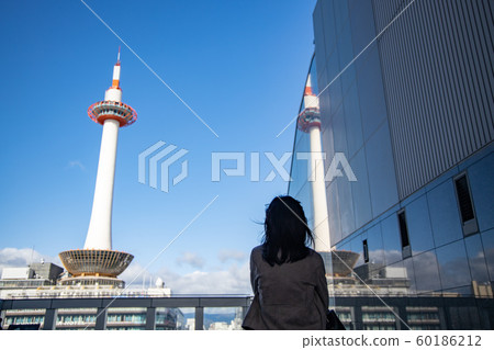 Young woman standing in Kyoto Station Young woman standing in Kyoto Station 60186212