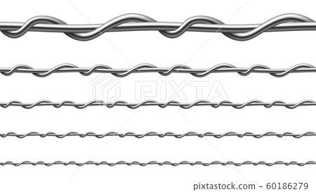 Twisted Steel Wire Seamless Pattern Set Vector - Stock Illustration ...