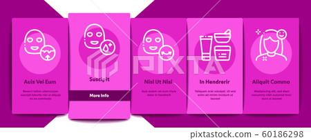 Facial Mask Healthcare Onboarding Elements Icons Set Vector 60186298
