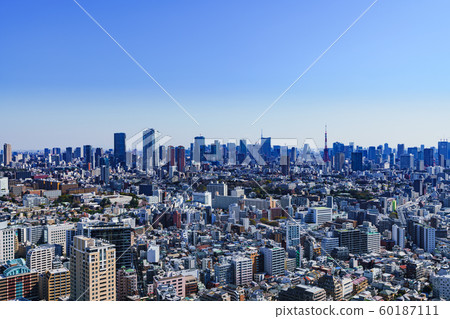 Urban Landscape Tokyo Kanto Japan Panorama High Angle Bird's-eye View Sunny Blue Sky Urban Business Real Estate Capital Urban Landscape Tokyo Kanto Japan Panorama High Angle Bird's-eye View Sunny Blue Sky Urban Business Real Estate Capital 60187111