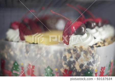 Chocolate fondue with Cheery and strawberry fruit Chocolate fondue with Cheery and strawberry fruit 60187684