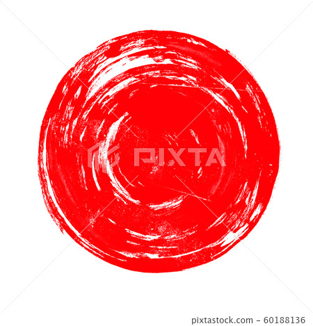Red brush stroke circle illustration 60188136