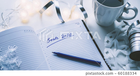 2020 Goals written on a diary 60188334
