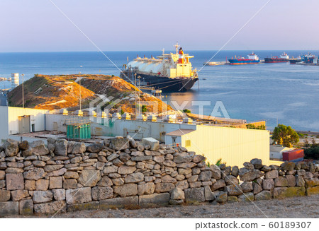 Marsaxlokk. Delimara main power station at sunset. Marsaxlokk. Delimara main power station at sunset. 60189307