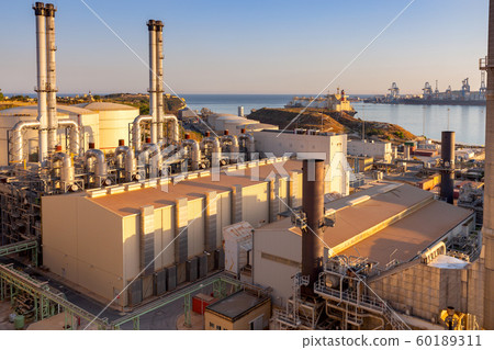Marsaxlokk. Delimara main power station at sunset. Marsaxlokk. Delimara main power station at sunset. 60189311