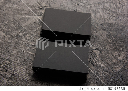 Business card blank on wooden background. Corporate Stationery, Branding Mock-up. Creative designer desk. Flat lay. Copy space for text 60192586