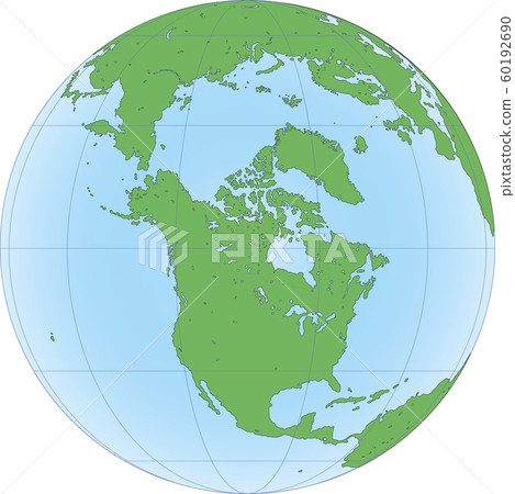 Earth globe with focused on North Pole 60192690