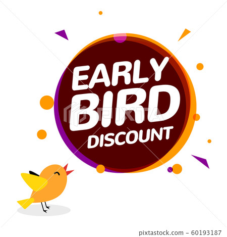 Early bird discount vector special offer sale icon. Early bird icon cartoon promo sign banner Early bird discount vector special offer sale icon. Early bird icon cartoon promo sign banner 60193187