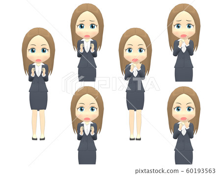 [驚訝的A]白人女子西裝直前 60193563
