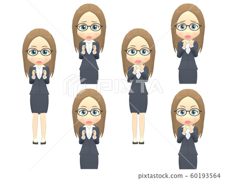 [驚訝的A]白人女子西裝直前 60193564