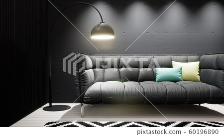 Modern design living room interior in Scandinavian style . 3D rendering Modern design living room interior in Scandinavian style . 3D rendering 60196890