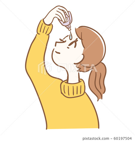 A woman representing an eye drop 60197504