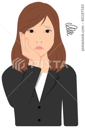 年輕上班族的女人（OL，女商人）上身插圖/麻煩，麻煩，麻煩，急躁 60197583