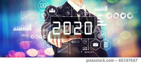 2020 New Year concept with a businessman 60197687