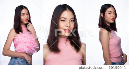 Fashion Asian Woman Tan skin black hair beautiful Fashion Asian Woman Tan skin black hair beautiful 60199041