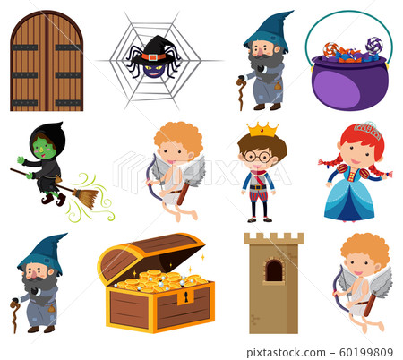 Set of isolated objects theme fairytales 60199809