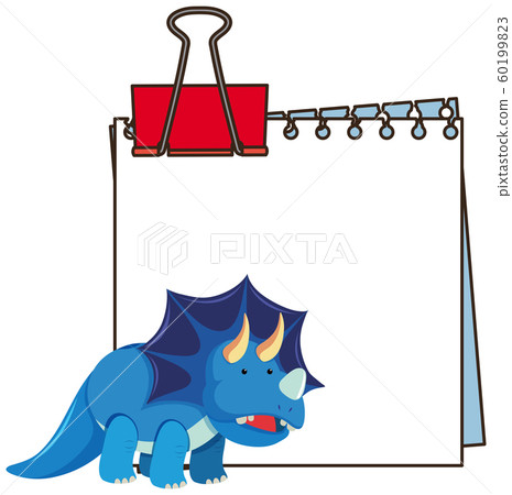 Frame design template with blue triceratops 60199823