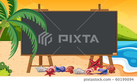 Border template with beach and ocean in background Border template with beach and ocean in background 60199894