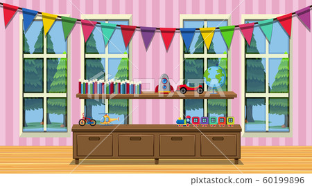 Room with wooden cabinet and many toys Room with wooden cabinet and many toys 60199896