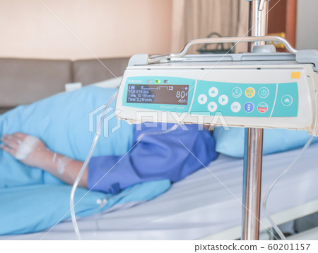Medical equipment at the bedside in hospital, 60201157