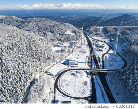 Korea's Winter Daegwallyeong Viewed from a Drone Korea's Winter Daegwallyeong Viewed from a Drone 60201318