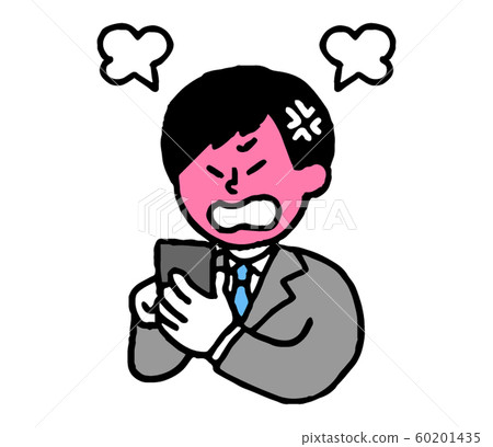 A suit man raging with a smartphone in hand (simple) A suit man raging with a smartphone in hand (simple) 60201435