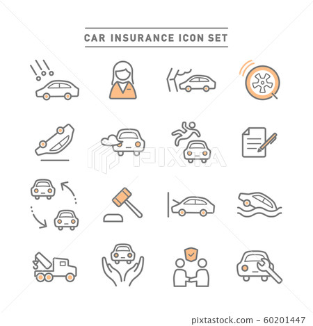 insurance, vehicle insurance, icon - Stock Illustration [60201447] - PIXTA