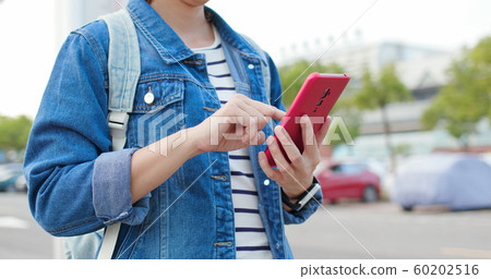 asian woman use 5G smartphone 60202516