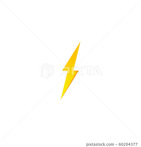 Simple yellow thunderbolt icon. Thunder, bolt and Simple yellow thunderbolt icon. Thunder, bolt and 60204377
