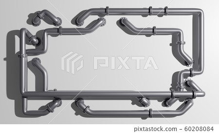 Banner with an empty space in the middle is entangled in pipes Banner with an empty space in the middle is entangled in pipes 60208084