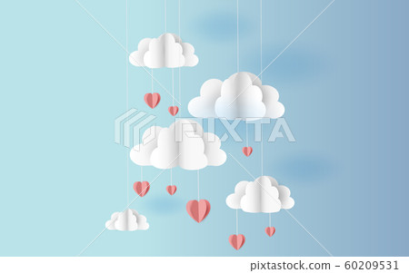 Paper cut and craft of Origami made mobile air 60209531