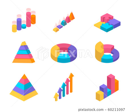 Chart elements flat vector illustrations set - Stock Illustration ...