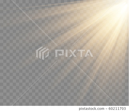 Gold Spotlight isolated. Vector light 60211703