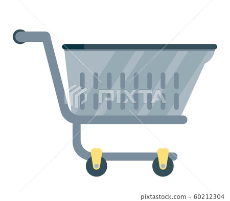 Shopping cart flat vector illustration isolated on white background Shopping cart flat vector illustration isolated on white background 60212304